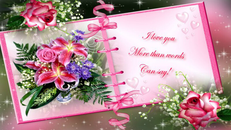 Pink Floral Greeting Card