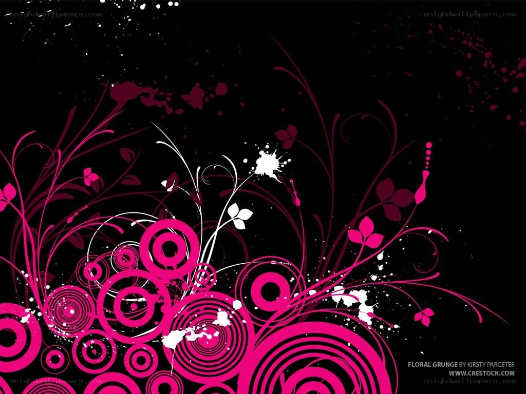 pink floral grunge design