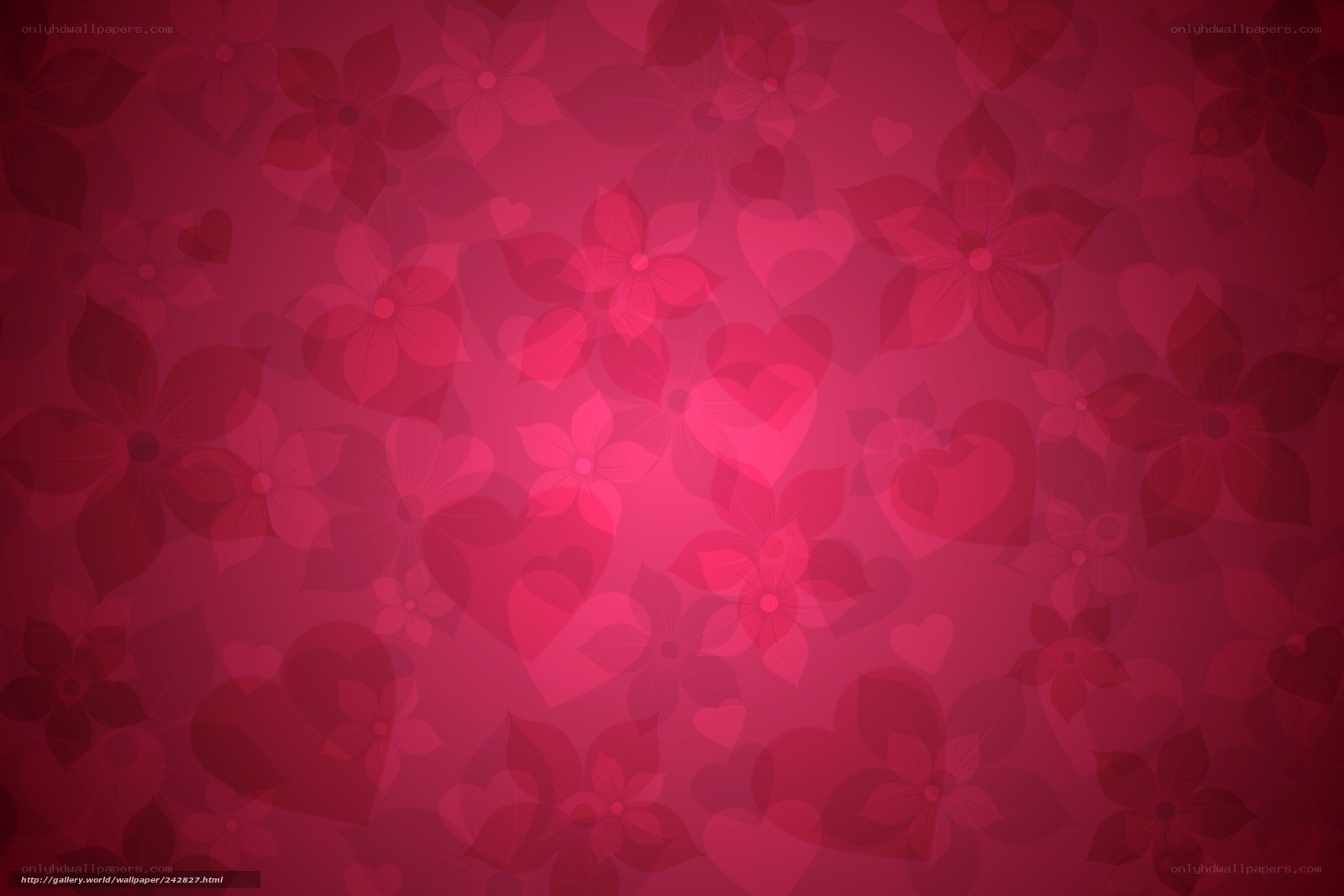 pink floral heart pattern