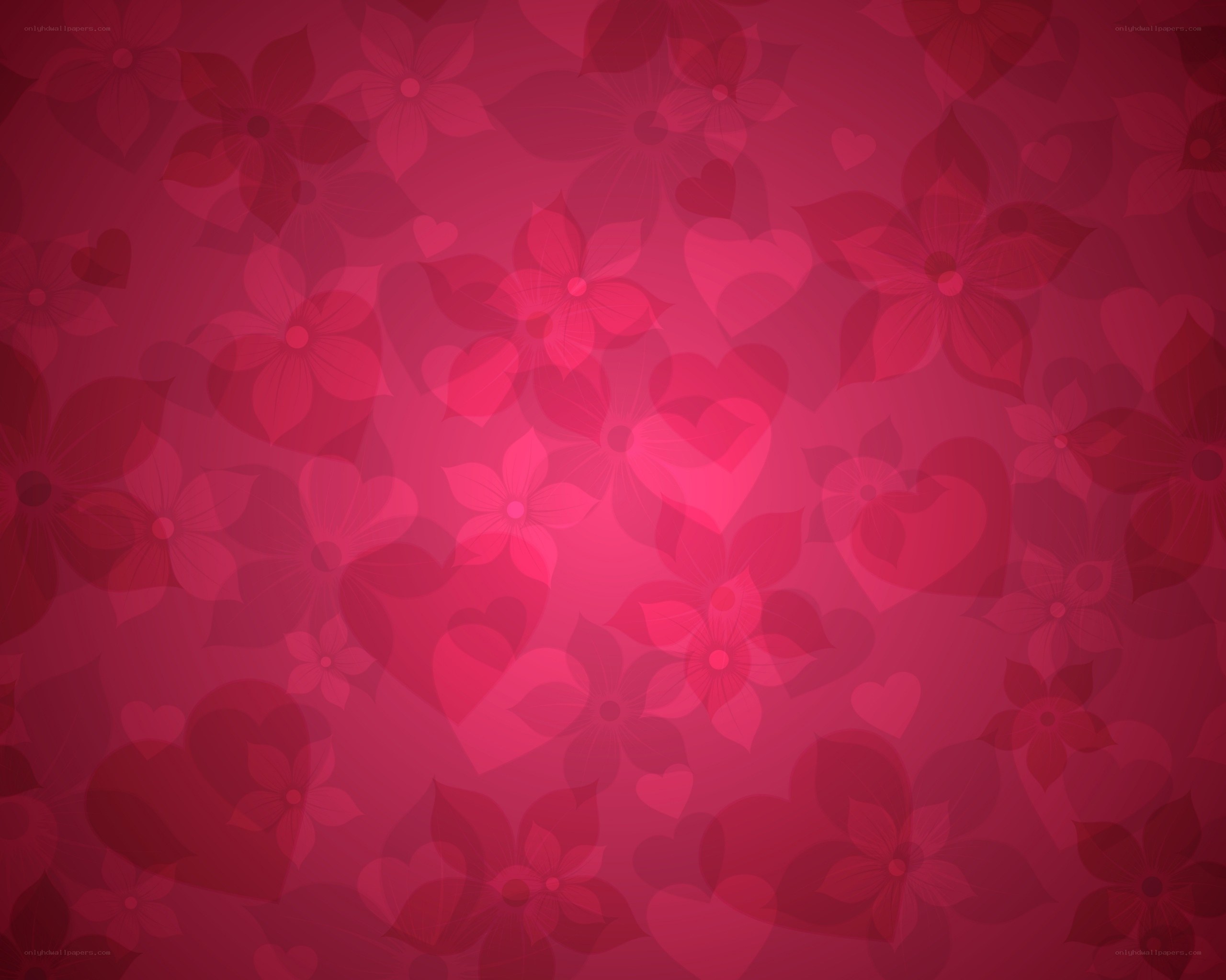 pink floral heart pattern