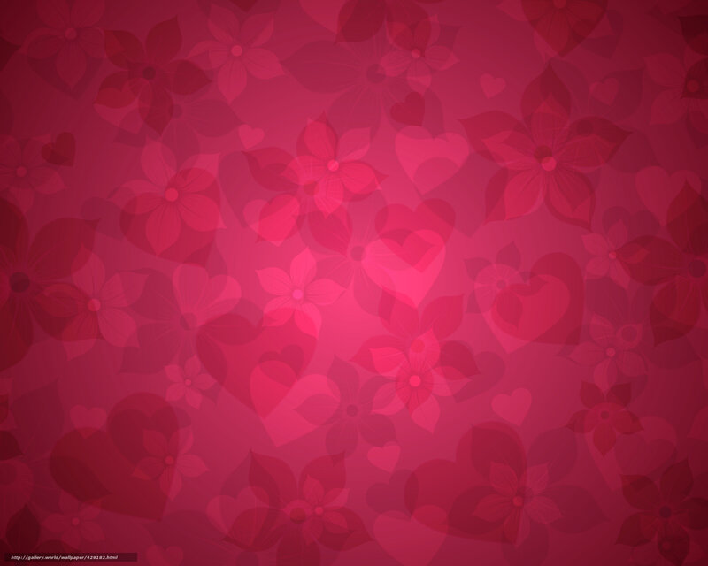 Pink Floral Heart Pattern — Red, Romantic