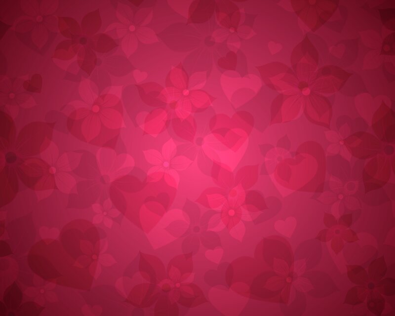 Pink Floral Heart Pattern — Red