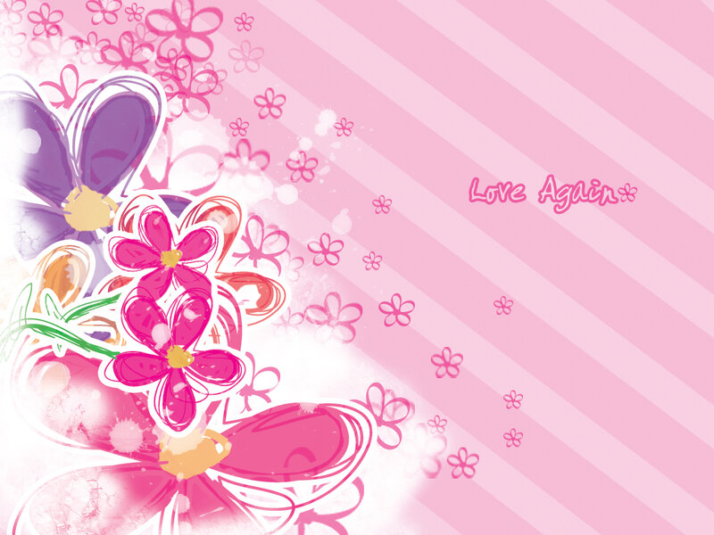 pink floral love background