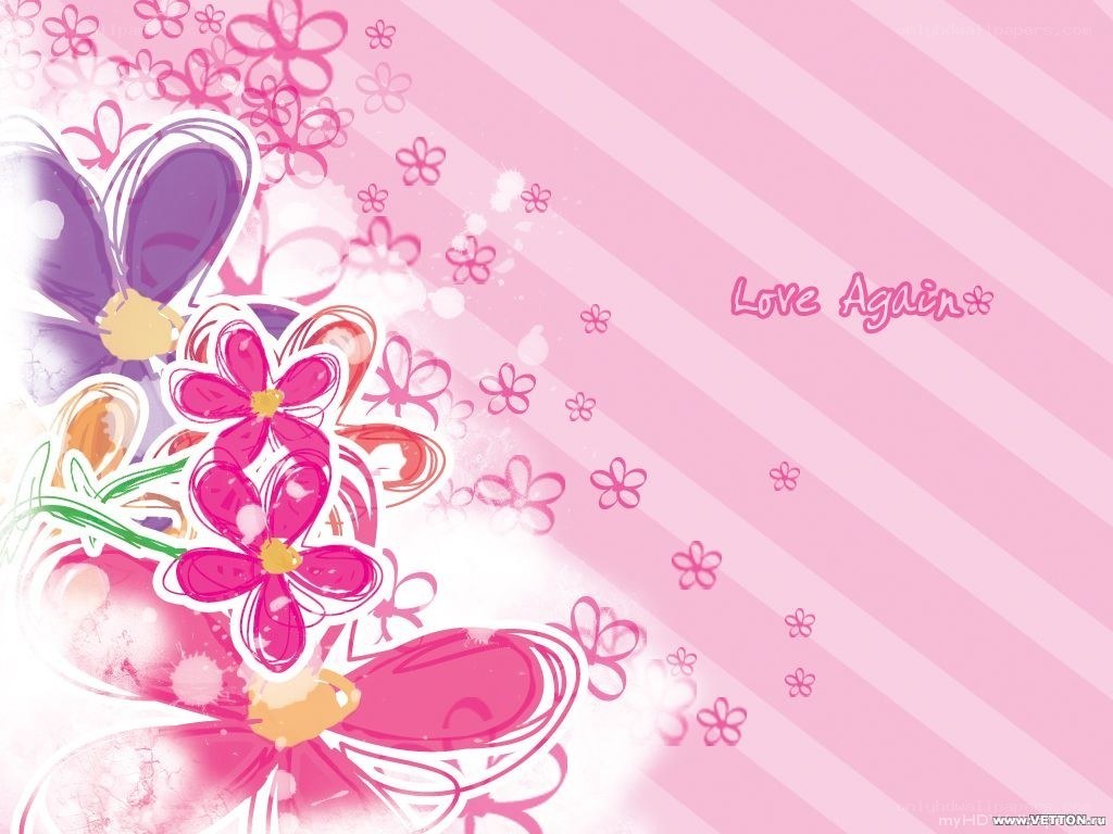 pink floral love background