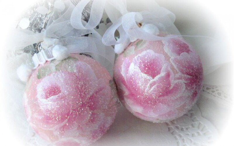 Pink Floral Ornaments