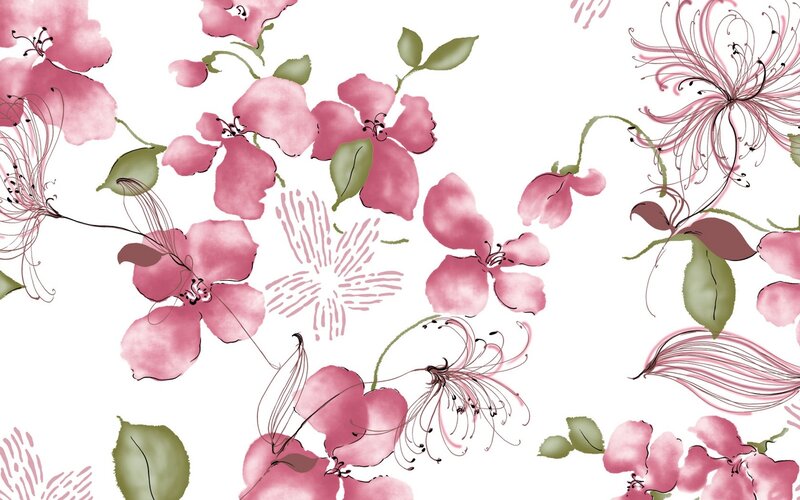Pink Floral Pattern — Calm, Spring, Illustration