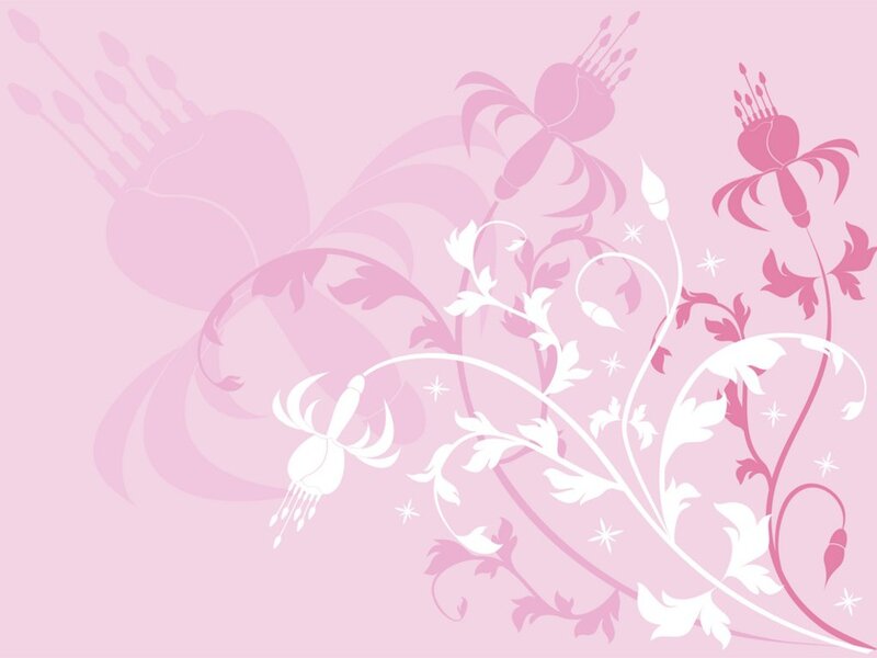 Pink Floral Pattern — Calm, Vector Art, Flowers, Leaves