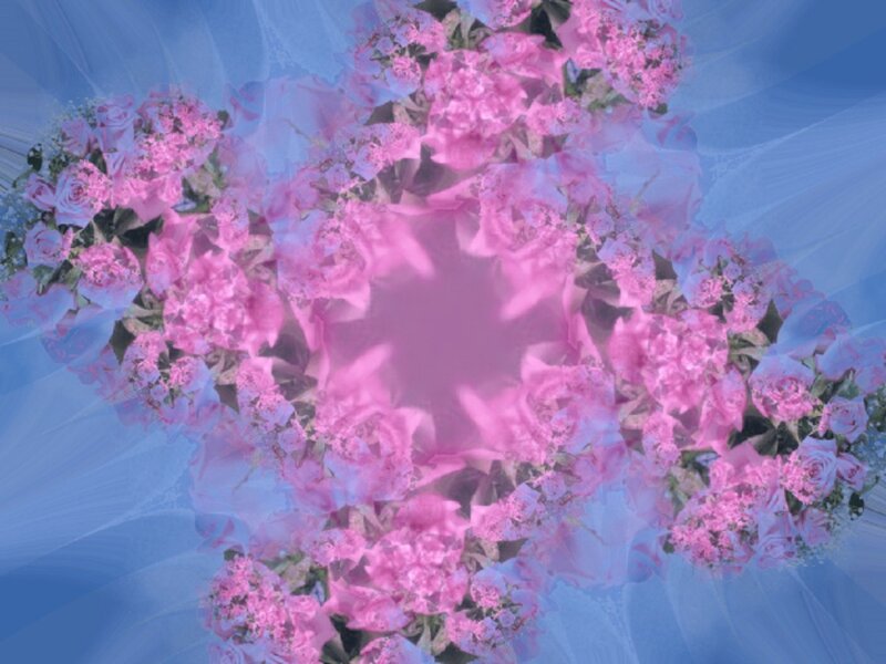Pink Floral Pattern — Dreamy, Digital Art, Flowers
