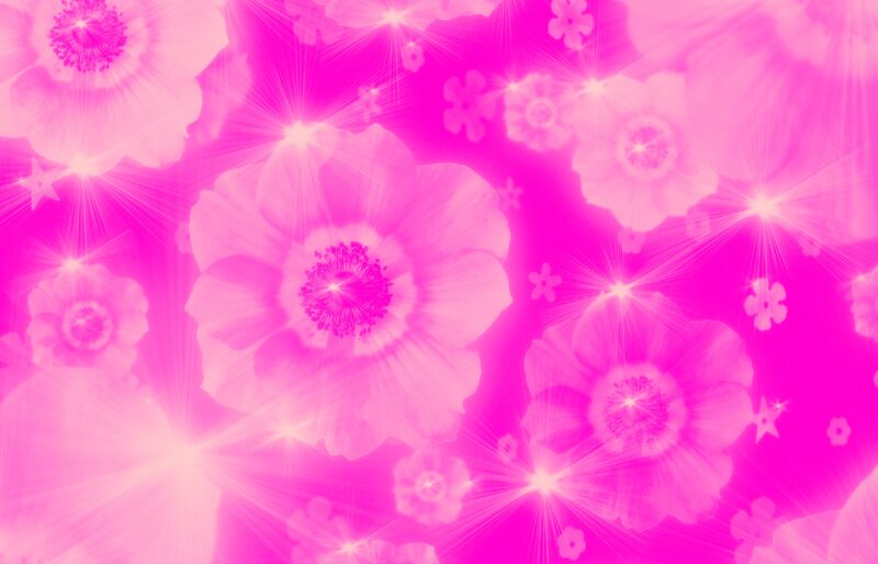 Pink Floral Pattern — Dreamy, Digital Art