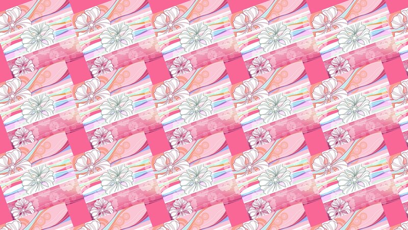 Pink Floral Pattern — Playful, Digital Art
