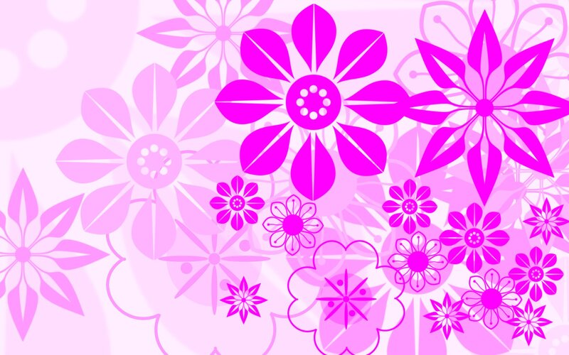 Pink Floral Pattern — Playful, Vector Art, Flowers, Leaves