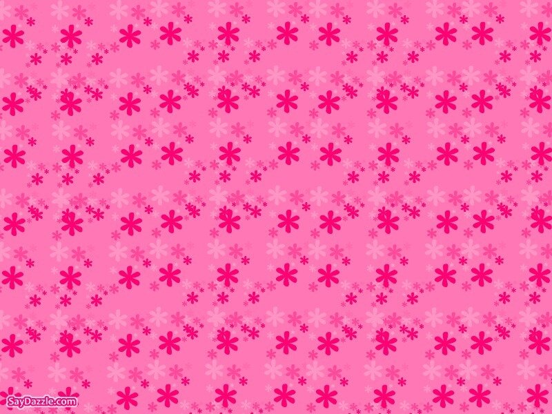 Pink Floral Pattern — Playful, Vector Art, Flowers, Stars