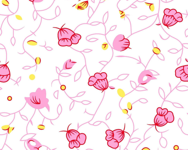 Pink Floral Pattern — Playful, Vector Art, Flowers