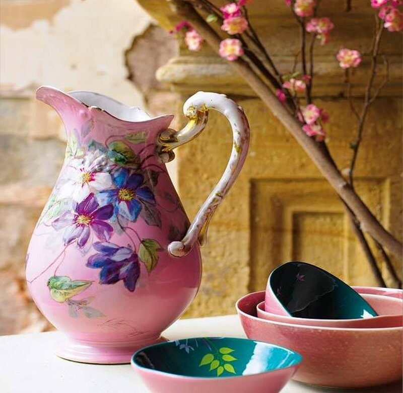 Pink Floral Pitcher