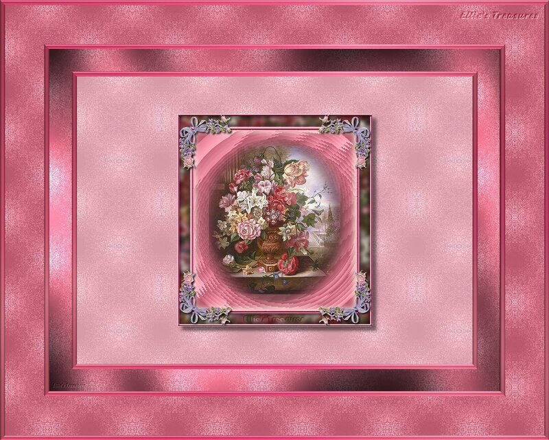 Pink floral still life artwork