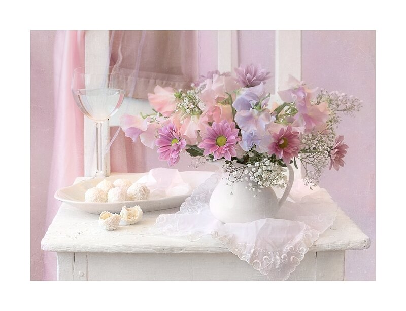 Pink floral still life
