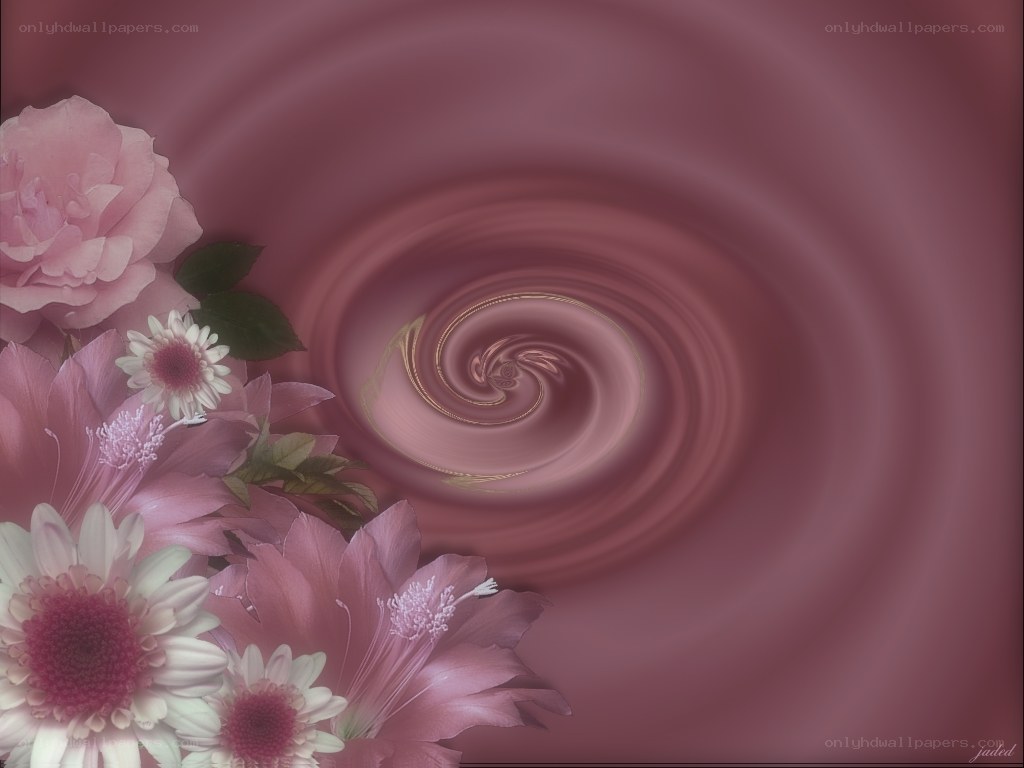 Pink floral swirl background