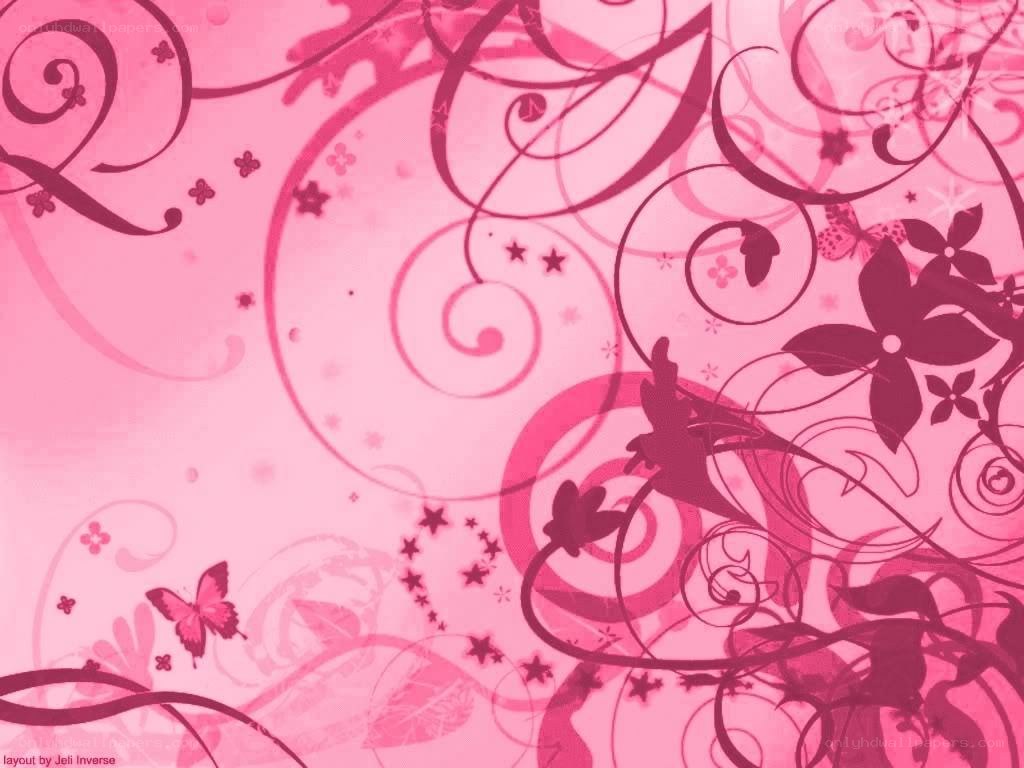 pink floral swirls wallpaper