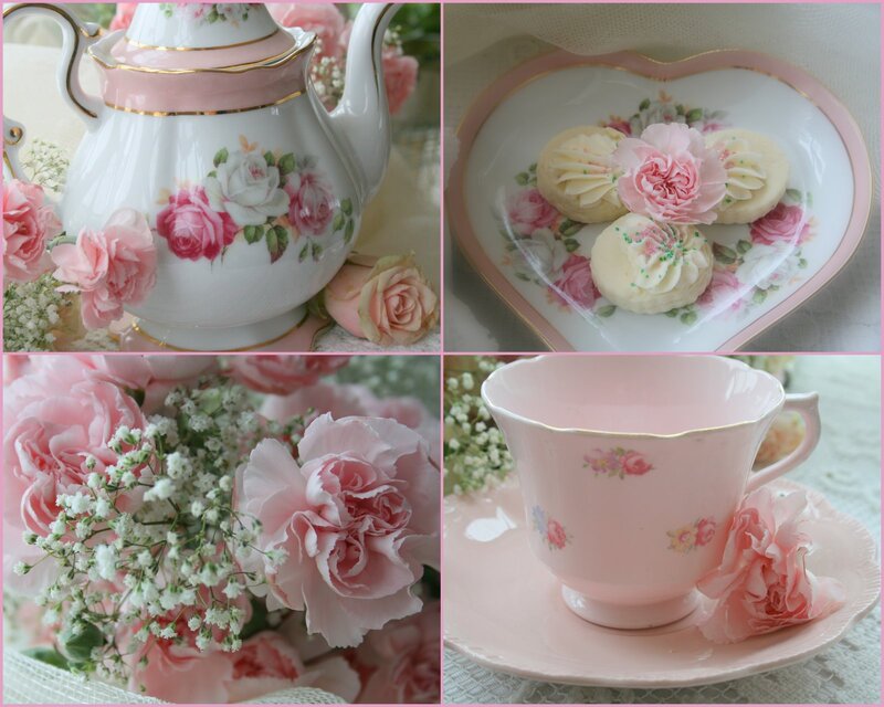 Pink Floral Tea Set