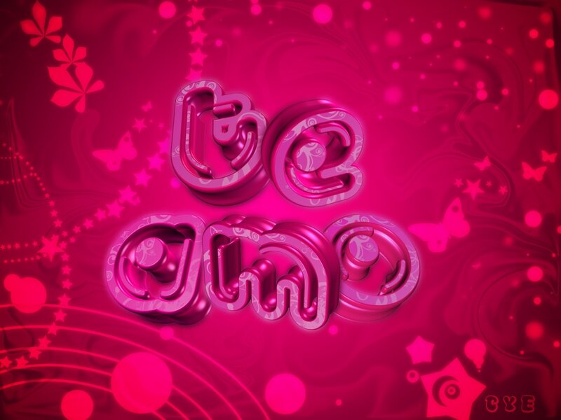 Pink floral text design