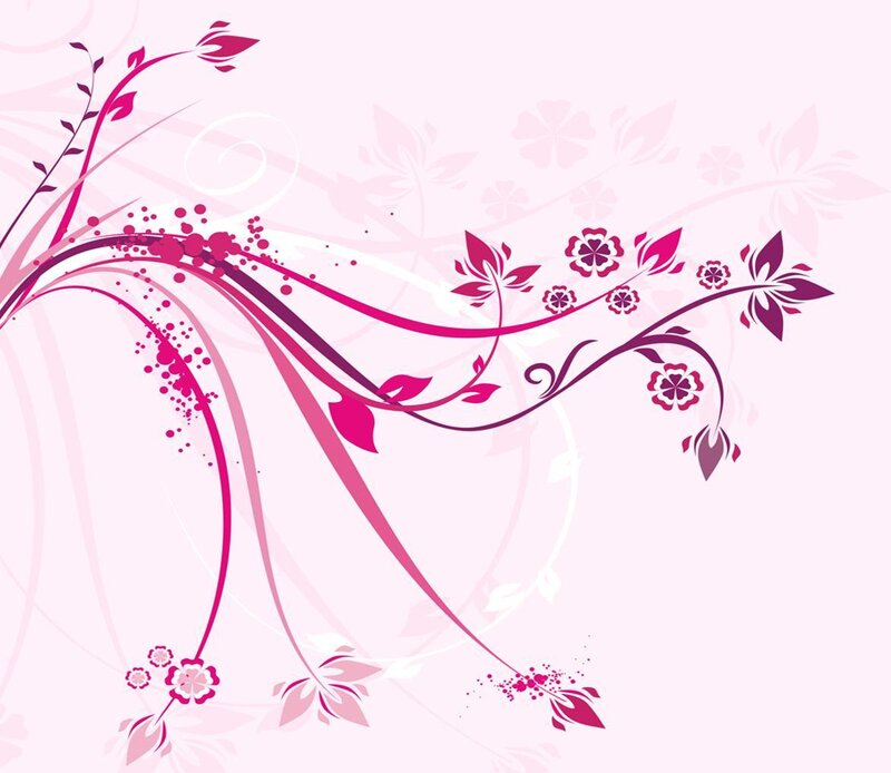 Pink Floral Vine Design