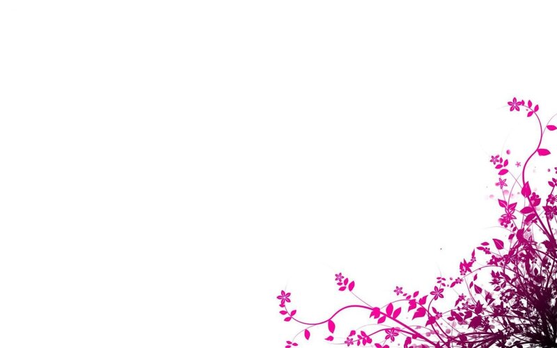 Pink Floral Vines — White