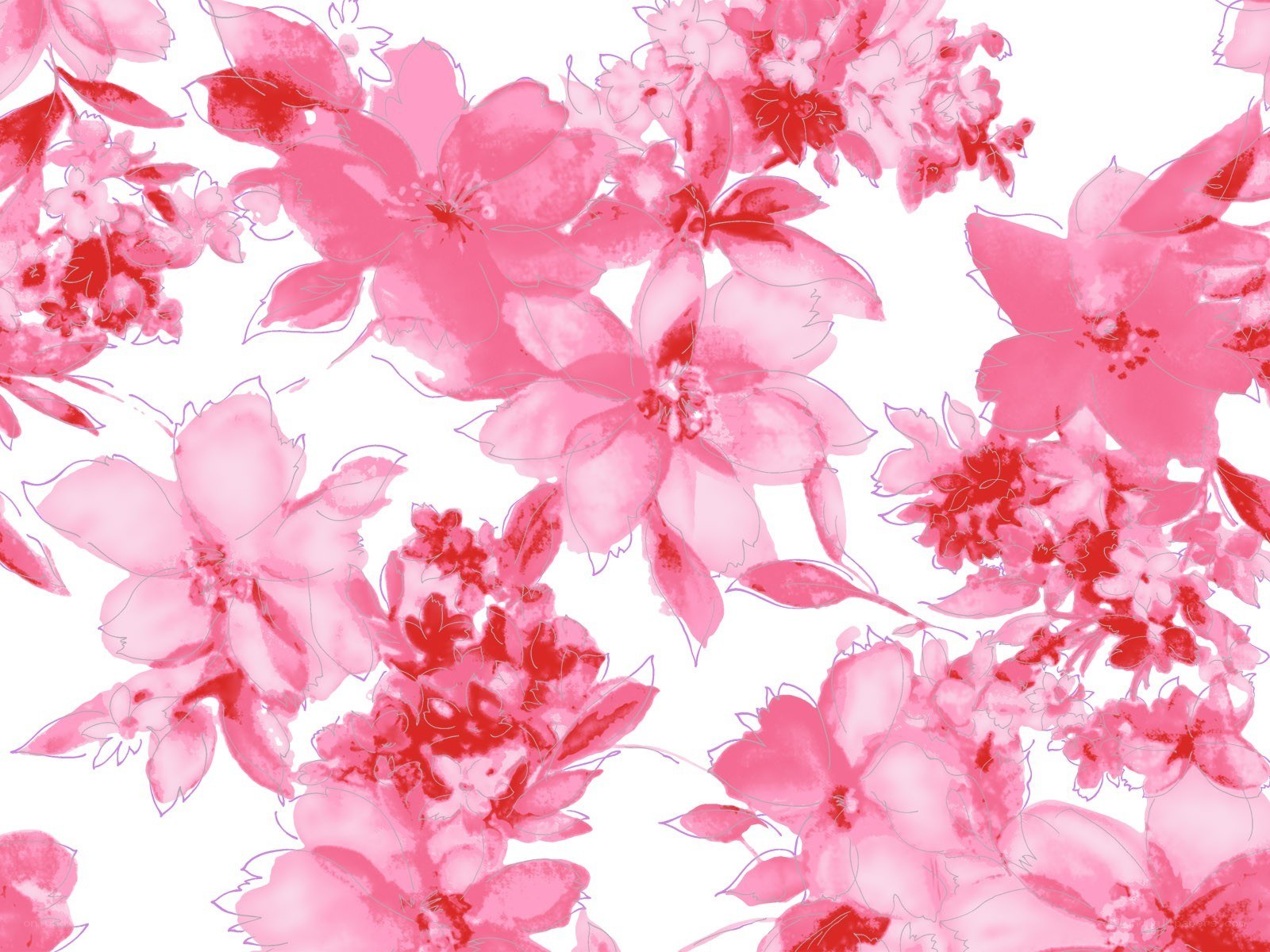 pink floral watercolor pattern