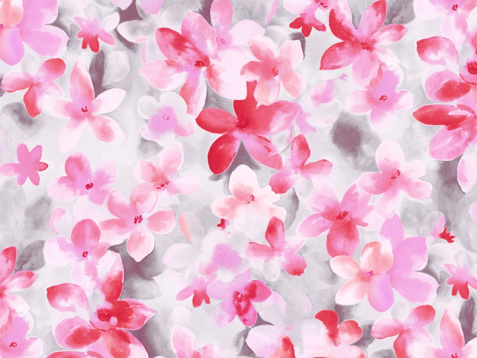 pink floral watercolor pattern