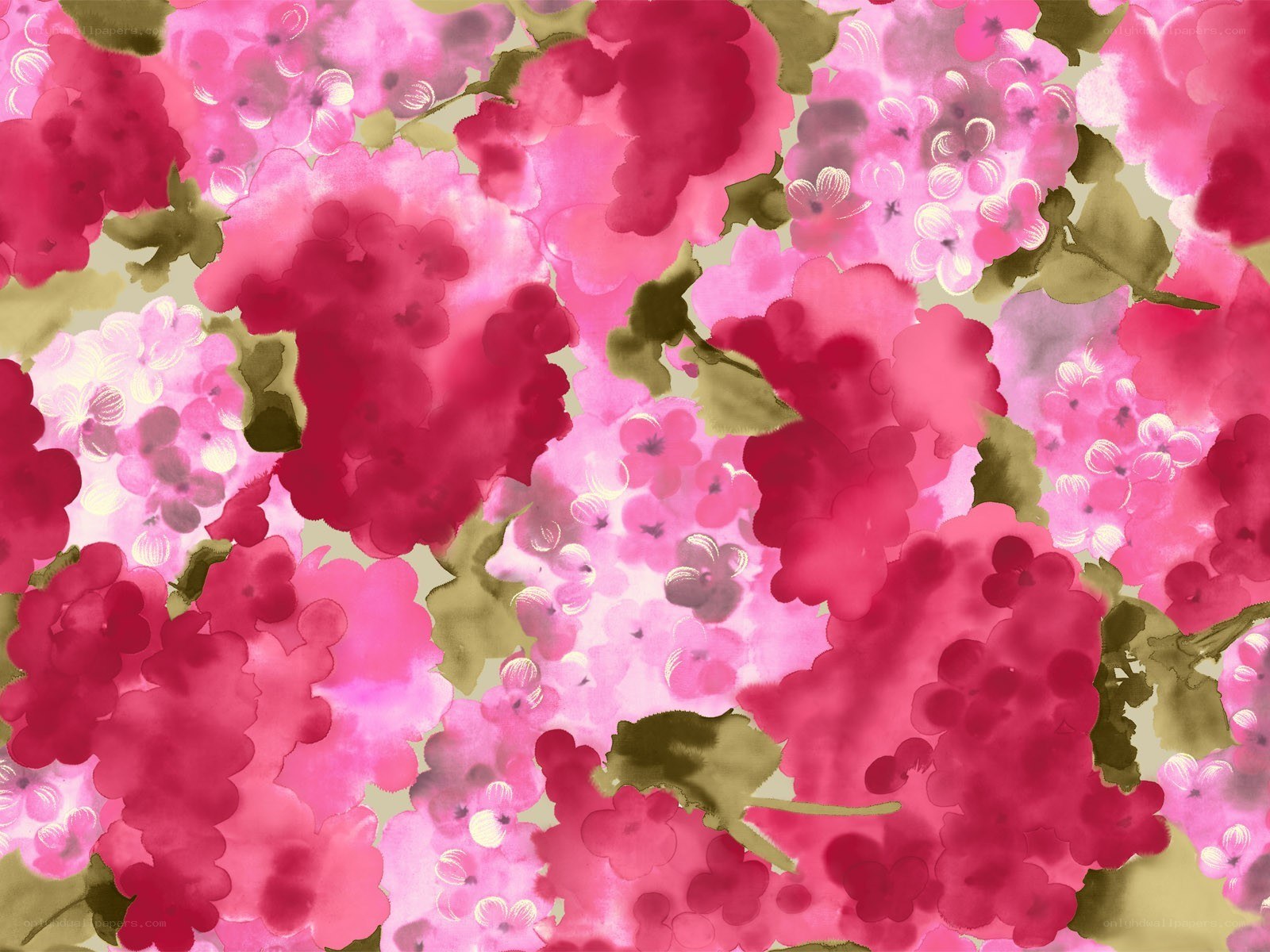 pink floral watercolor pattern