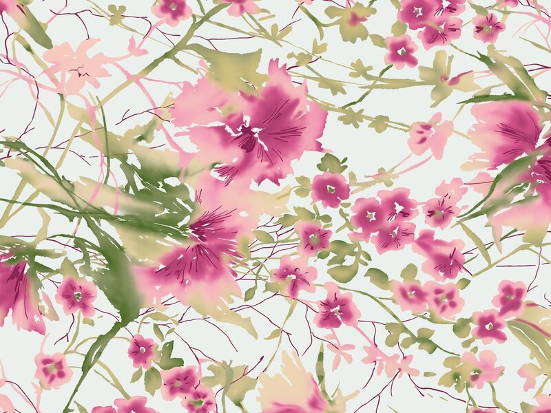 pink floral watercolor pattern