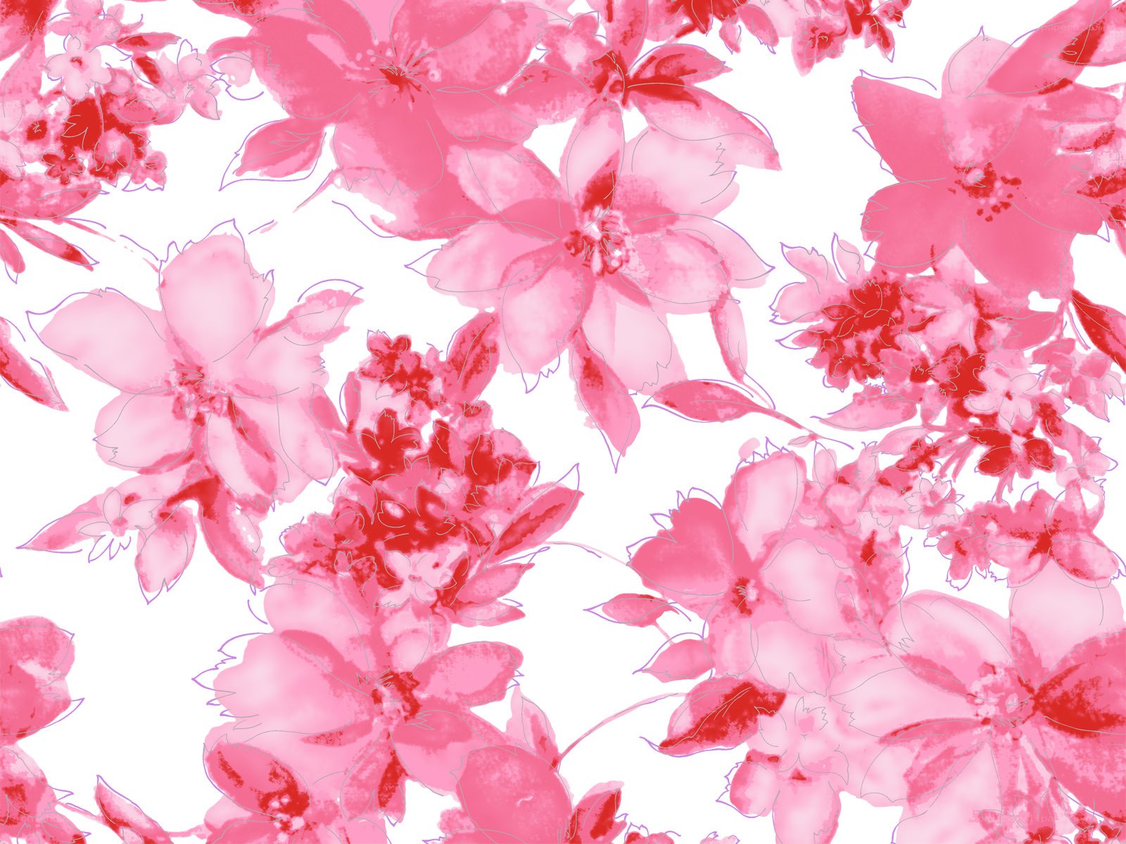 pink floral watercolor pattern