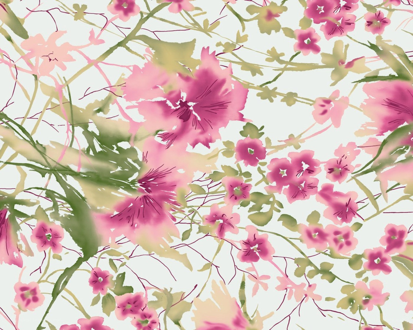 pink floral watercolor pattern