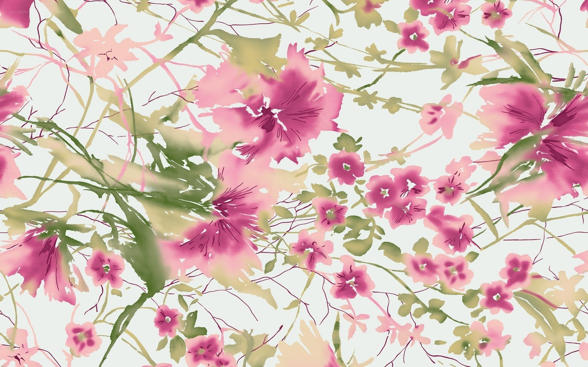 pink floral watercolor pattern
