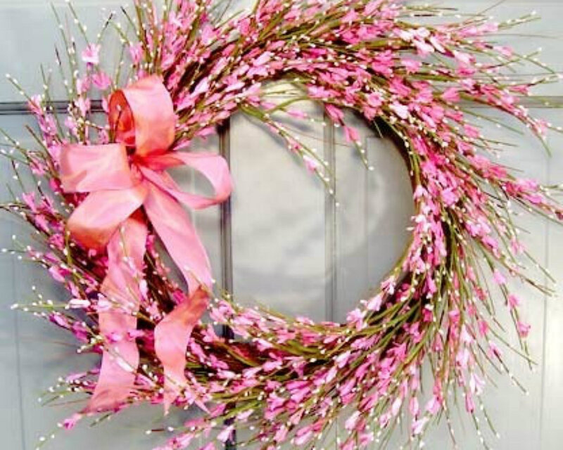 Pink Floral Wreath — Festive