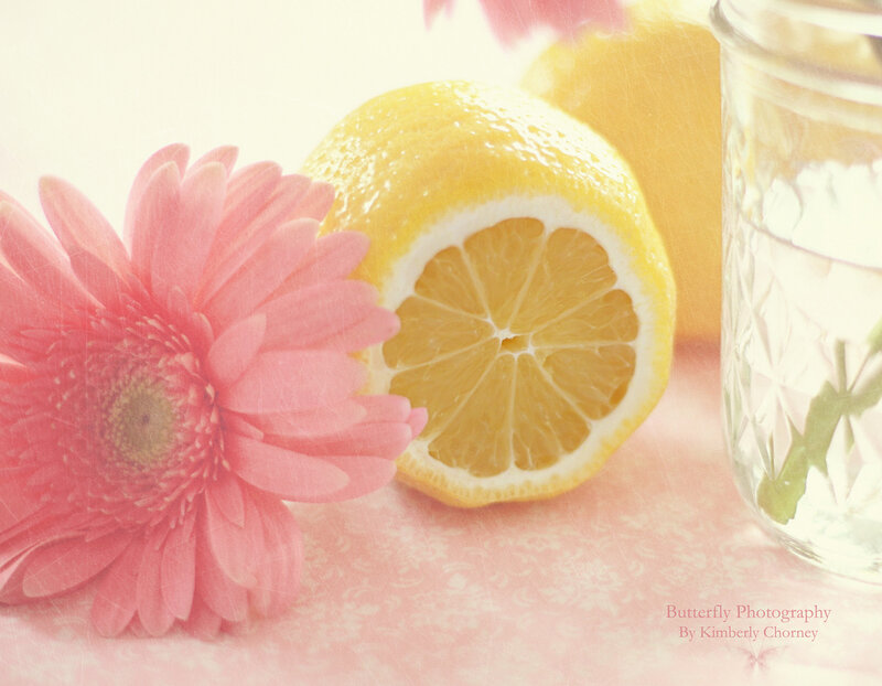 Pink Flower and Lemon