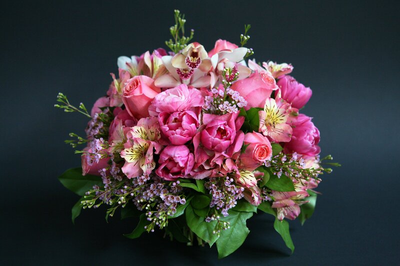 Pink Flower Bouquet — Calm, Photograph, Roses, Orchids