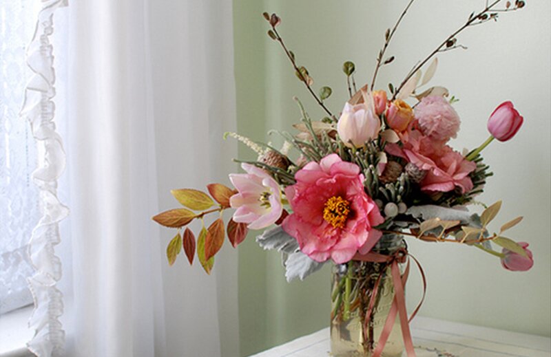 Pink Flower Bouquet — Serene, Morning