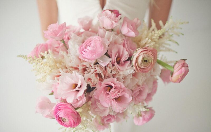Pink Flower Bouquet — Serene, Photograph, Person