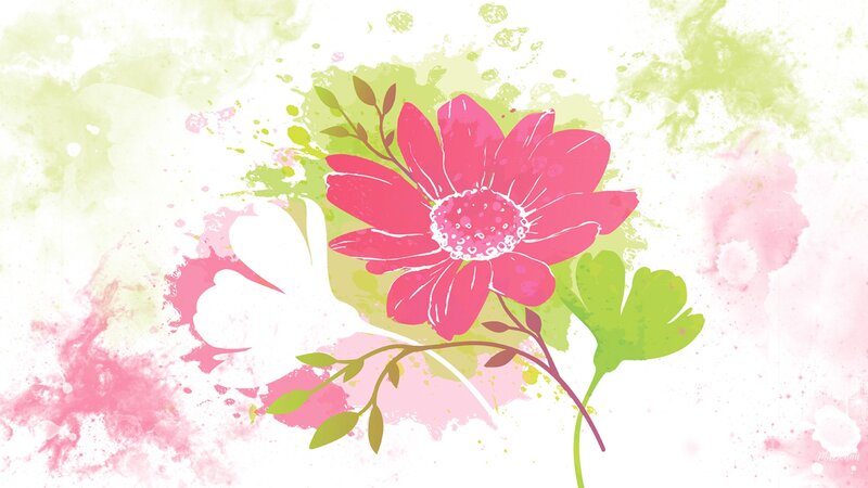 Pink Flower Illustration — Playful