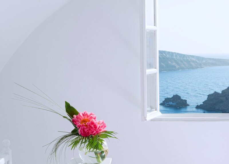 Pink Flower in Vase — White