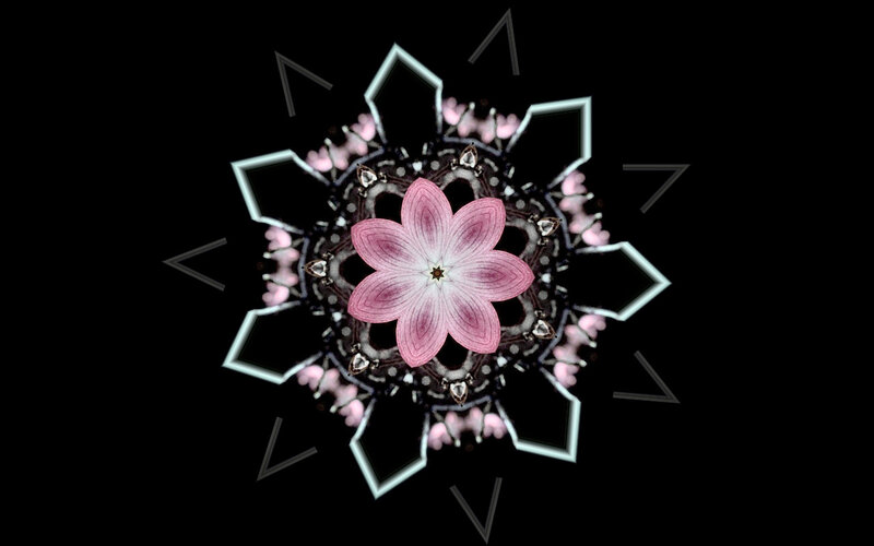 Pink Flower Mandala — Symmetrical, Digital Art, Geometric Shapes