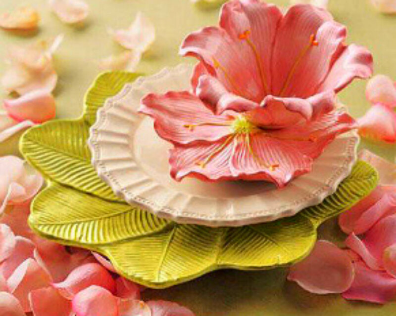 Pink Flower on Plate