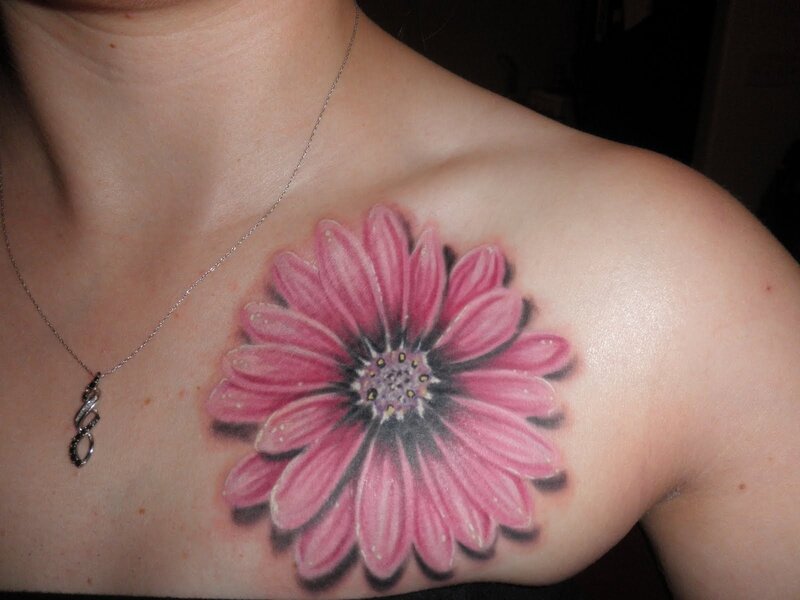 Pink Flower Tattoo