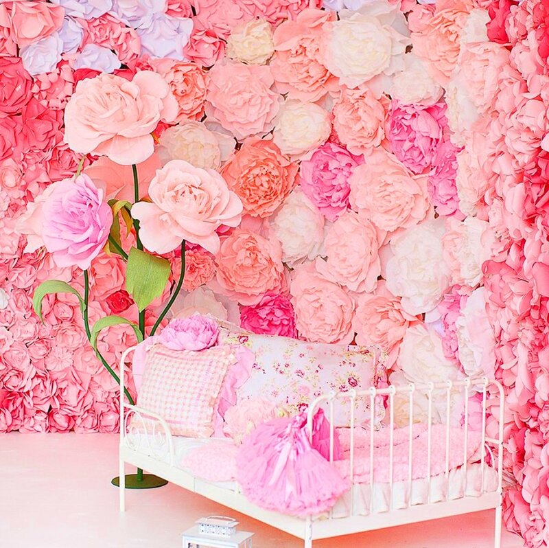 Pink Flower Wall Bed