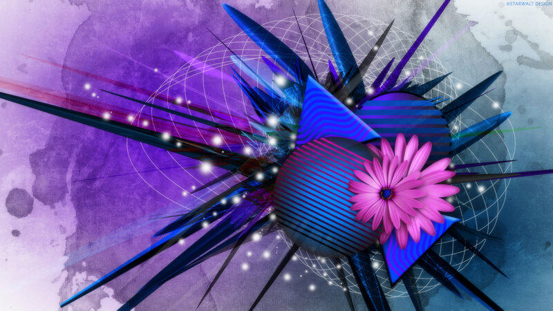 Pink Flower with Blue Spikes