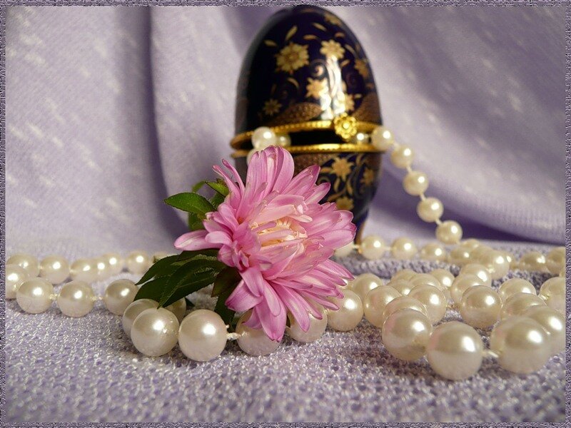 Pink Flower with Pearls