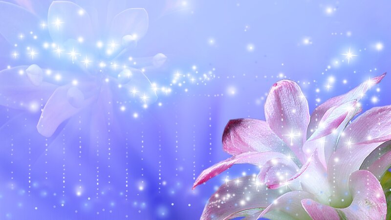 Pink Flower with Sparkles — Purple