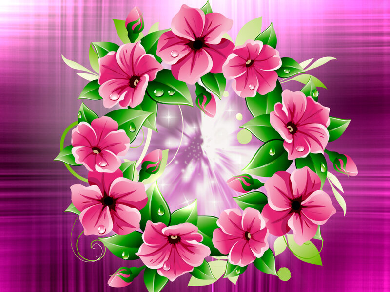 Pink Flower Wreath — Festive