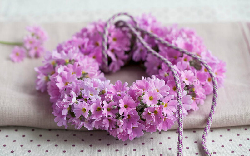Pink Flower Wreath — Purple