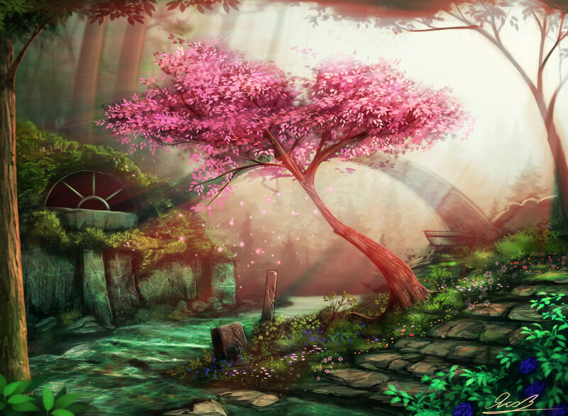 Pink-flowered Tree — Pink, Serene, Morning
